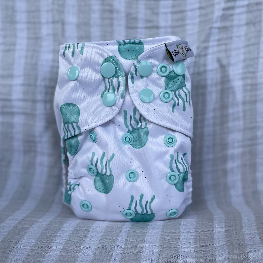Newborn Pocket Diaper - Moss Jellies